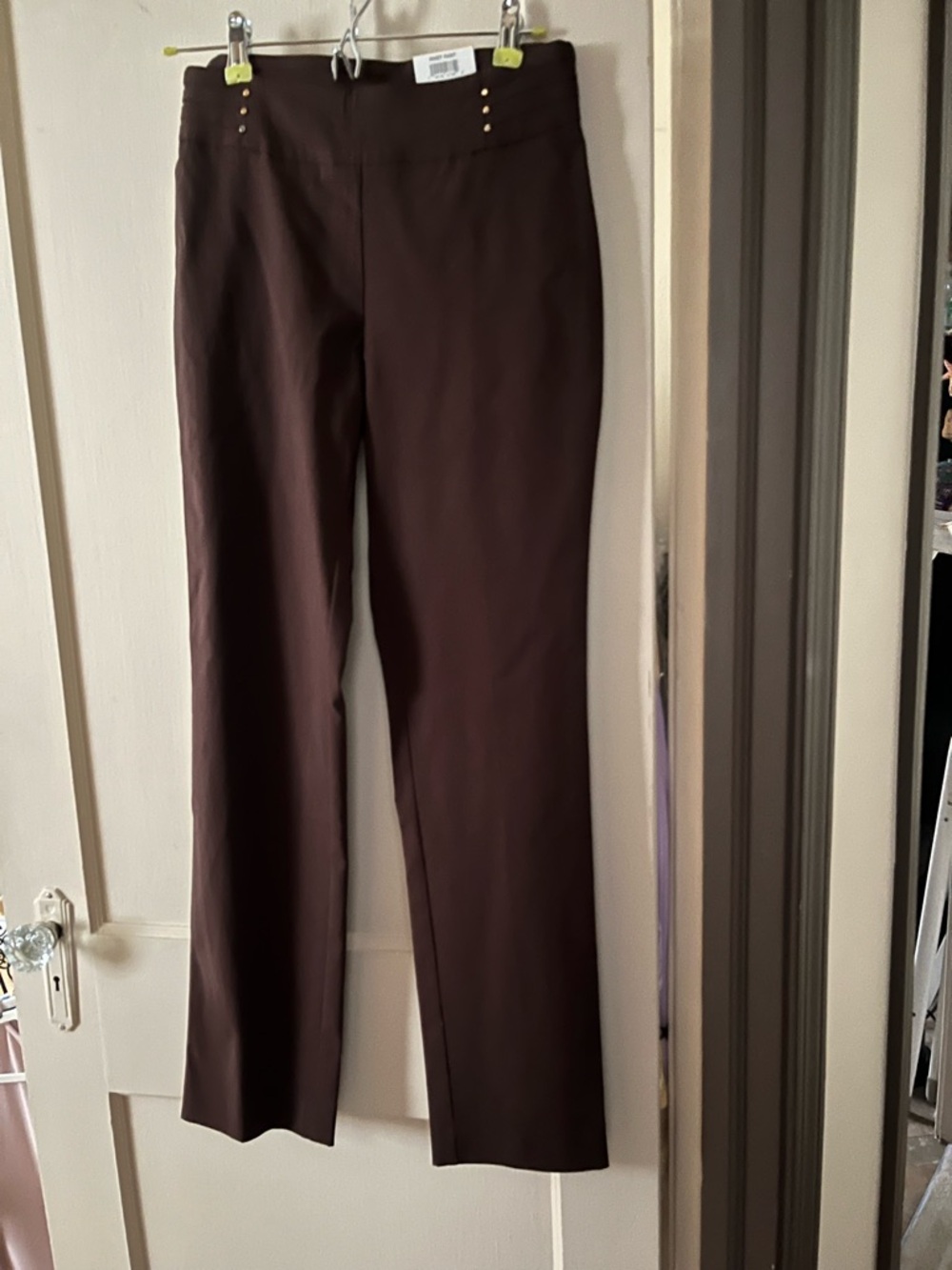JM Collection Dark Brown Straight-Leg Dress Pants